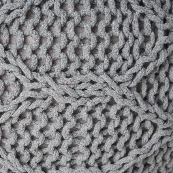 Gdf Studio Woodbine Modern Knitted Cotton Round Pouf