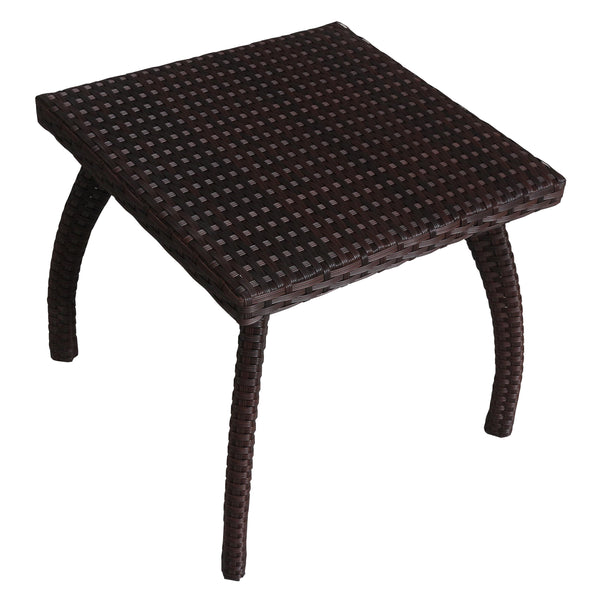 gdf studio Woodridge Outdoor Brown Wicker Side Table