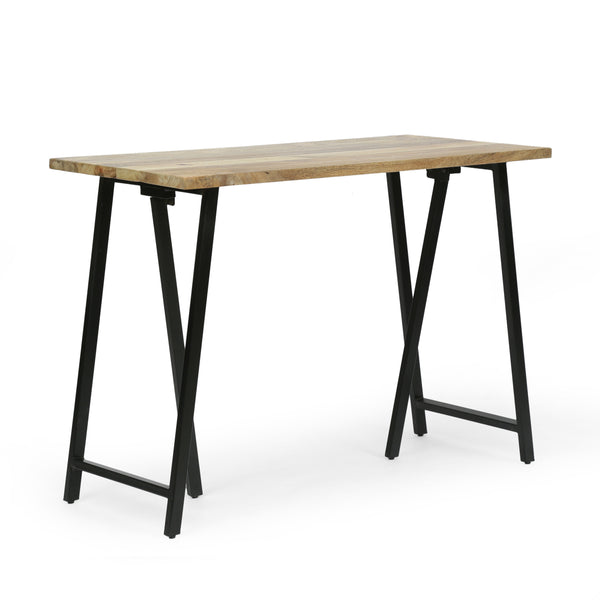 gdf studio Wrens Modern Industrial Handmade Mango Wood Console Table Natural and Black