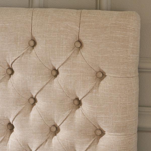 Gdf Studio Wyoming Contemporary Button Tufted Light Beige Fabric Queen/Full Headboard