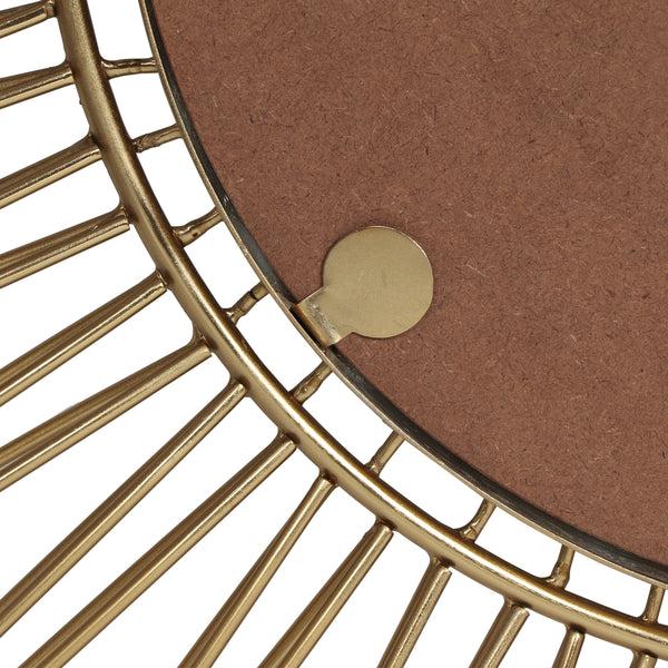Gdf Studio Ximen Modern Glam Handcrafted Round Sun Wall Mirror Gold