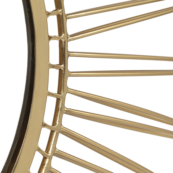 Gdf Studio Ximen Modern Glam Handcrafted Round Sun Wall Mirror Gold