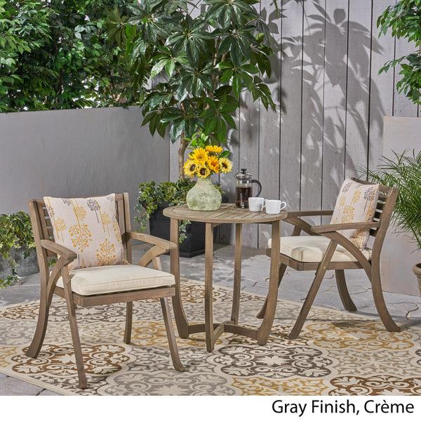Gdf Studio Yakub Outdoor 2-Seater Acacia Wood Bistro Set