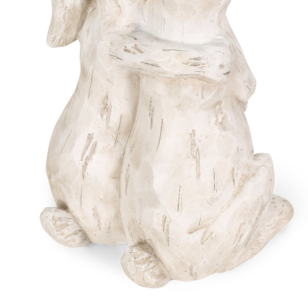 Gdf Studio Yantic Outdoor Rabbit Couple Garden Statue White