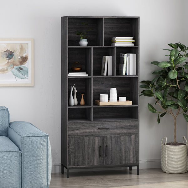 Gdf Studio Yelianny Bookcase With Storage Cabinet & Drawer