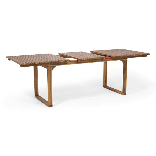 Gdf Studio Yilia Outdoor Expandable Acacia Wood Dining Table