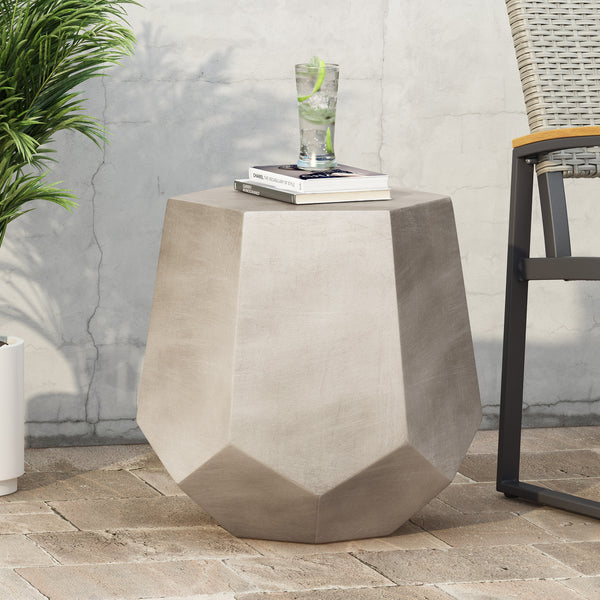 Gdf Studio Yishai Outdoor Lightweight Concrete Side Table