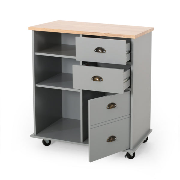 Gdf Studio Yohaan Contemporary Kitchen Cart With Wheels