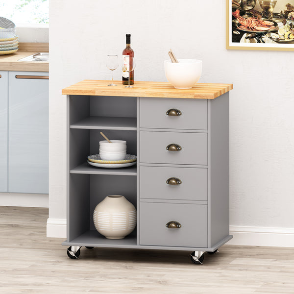gdf studio Yohaan Contemporary Kitchen Cart with Wheels