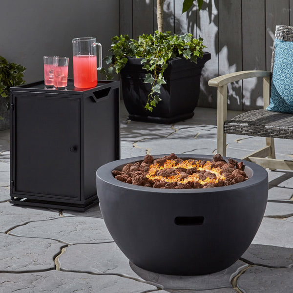 Gdf Studio Yolanda Fast Outdoor 27" Bowl Shaped Fire Pit