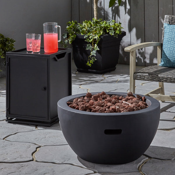 Gdf Studio Yolanda Fast Outdoor 27" Bowl Shaped Fire Pit
