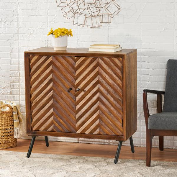 Gdf Studio Yordani Mid-Century Modern Handcrafted Mango Wood Sideboard
