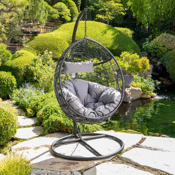 Gdf Studio Yosiyah Indoor/Outdoor Hanging Teardrop / Egg Chair (Stand Not Included)