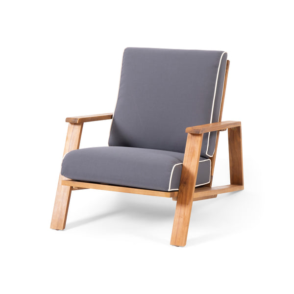 Gdf Studio Youssef Outdoor Acacia Wood Club Chair With Cushion