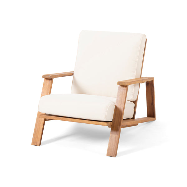 gdf studio Youssef Outdoor Acacia Wood Club Chair with Cushion