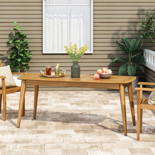 Gdf Studio Yugan Outdoor Rustic Acacia Wood Dining Table