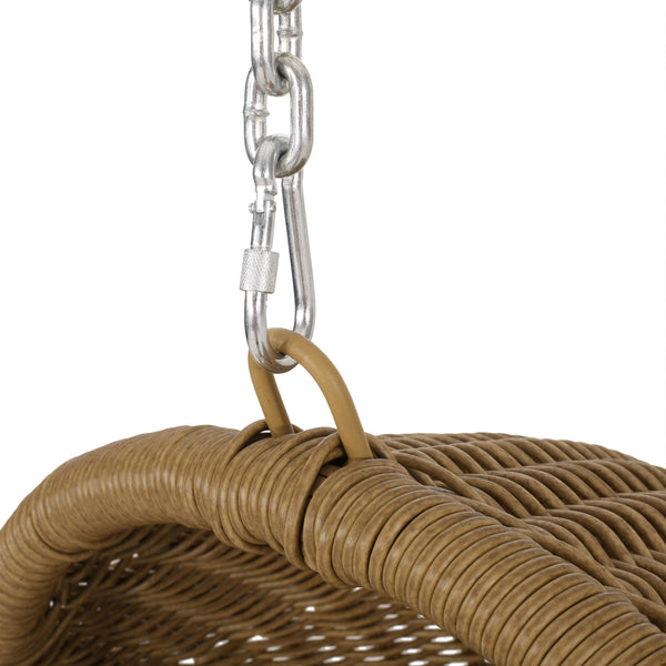 Gdf Studio Yukon Outdoor Wicker Hanging Basket Chair With Cushions