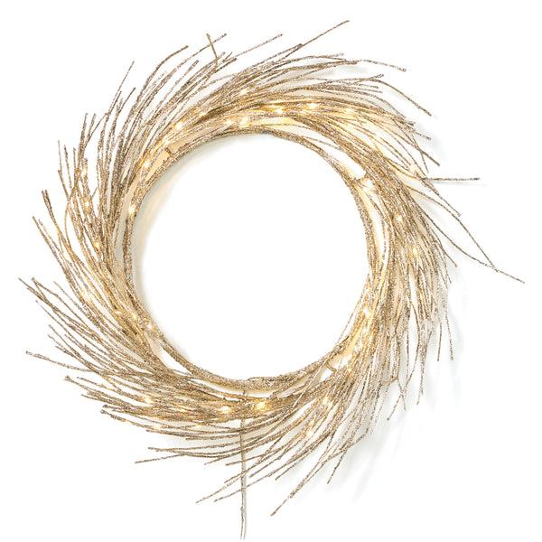 Gdf Studio Yulani 24" Pre-lit Warm White LED Artificial Christmas Wreath
