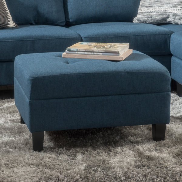 Gdf Studio Zahra Contemporary Tufted Fabric Ottoman