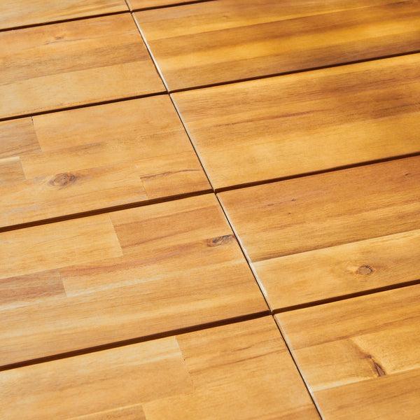 Gdf Studio Zak Outdoor 71-inch Acacia Wood Dining Table Teak Finish