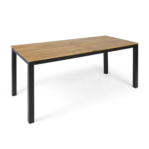 gdf studio Zak Outdoor 71-inch Acacia Wood Dining Table Teak Finish
