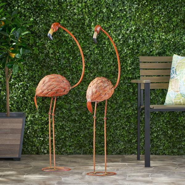 Gdf Studio Zamiah Outdoor Flamingo Garden Art Decor (Set Of 2)