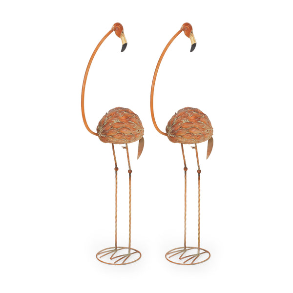 gdf studio Zamiah Outdoor Flamingo Garden Art Decor (Set of 2)