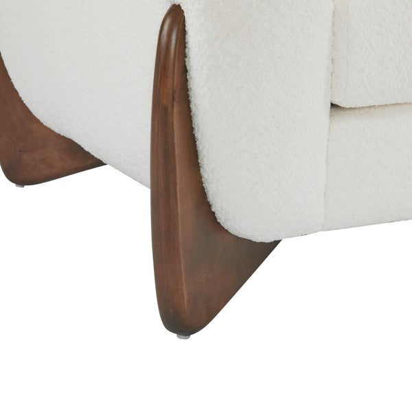 Gdf Studio Zelora Modern Upholstered Boucle Club Chair Birch Wood