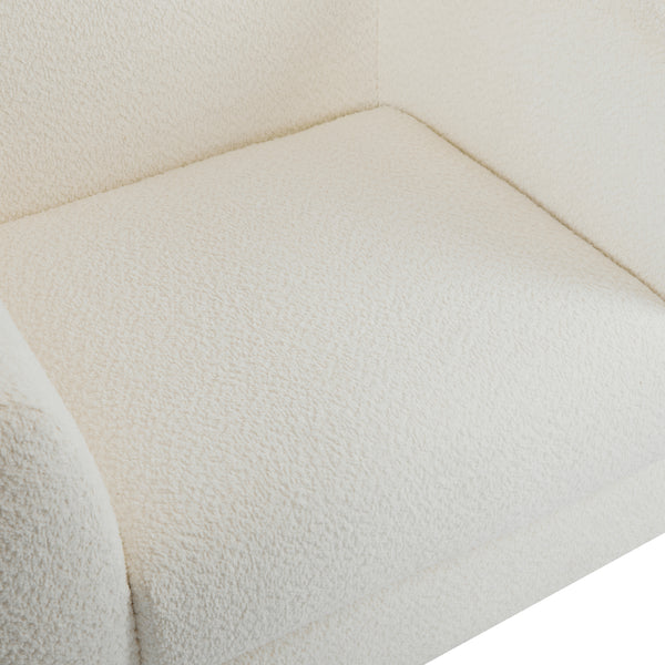 Gdf Studio Zelora Modern Upholstered Boucle Club Chair Birch Wood