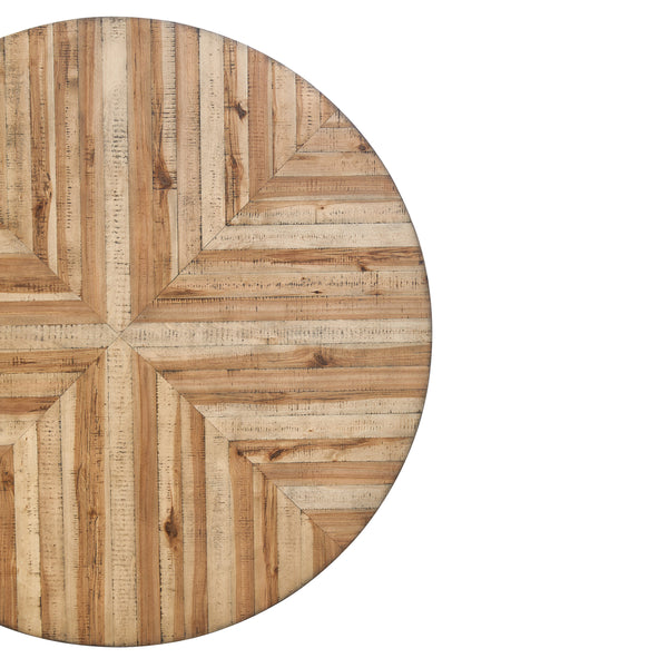 Gdf Studio Zestia Modern Round Wood Dining Table Light Birch + Black