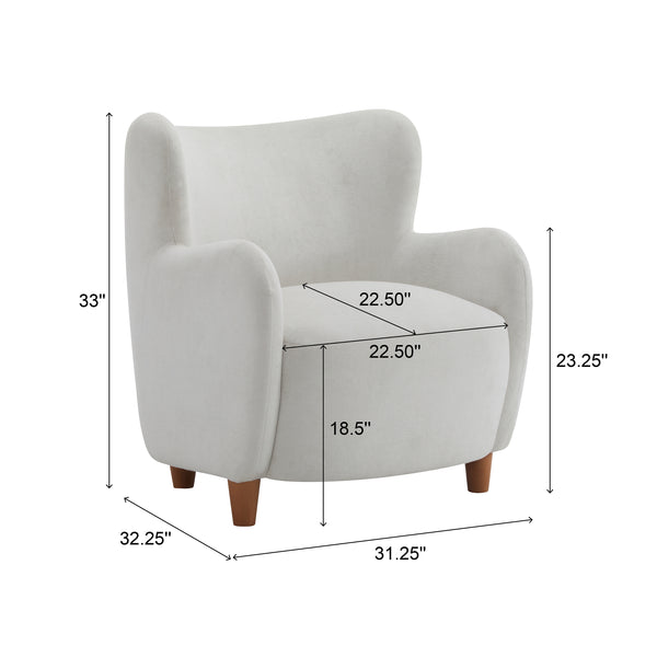 Gdf Studio Zoe Fabric Wingback Accent Chairs Single Sofa