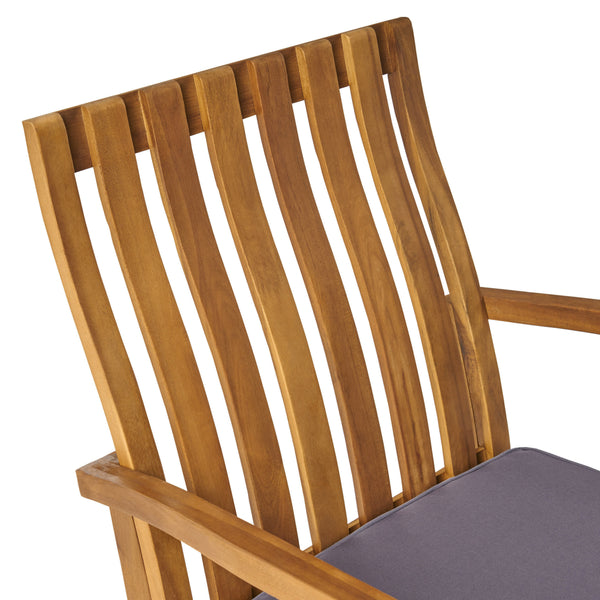 Gdf Studio Zoe Outdoor 2 Seater Rocking Chair Set With Side Table Teak And Dark Gray