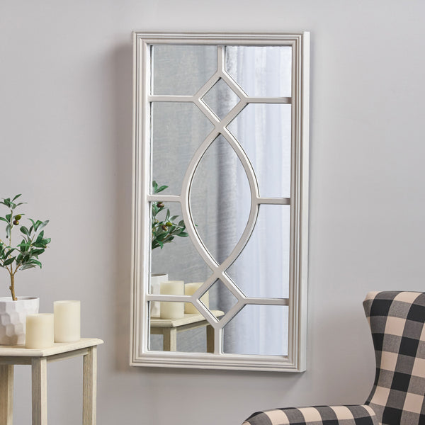 Gdf Studio Zoe Rectangular Wooden Rustic Farmhouse Mirror