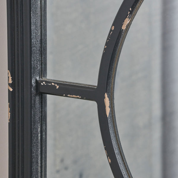 Gdf Studio Zoe Rectangular Wooden Rustic Farmhouse Mirror Distressed Black Frame