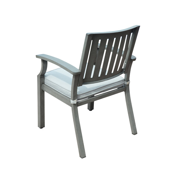 Gdf Studio Zoey Outdoor Modern Aluminum Dining Chair With Cushion (Set Of 2)
