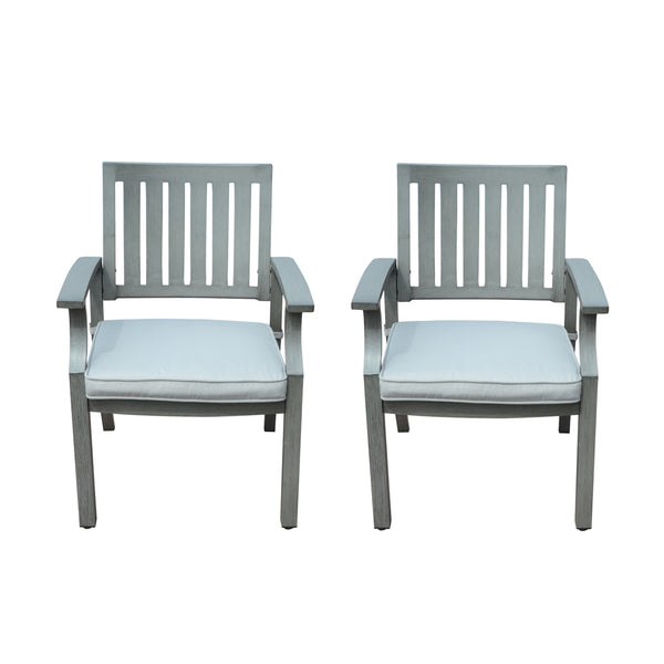 gdf studio Zoey Outdoor Modern Aluminum Dining Chair With Cushion (Set of 2)
