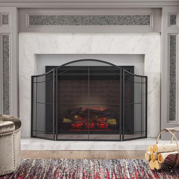 gdf studio Zooey Modern Iron Folding Fireplace Screen