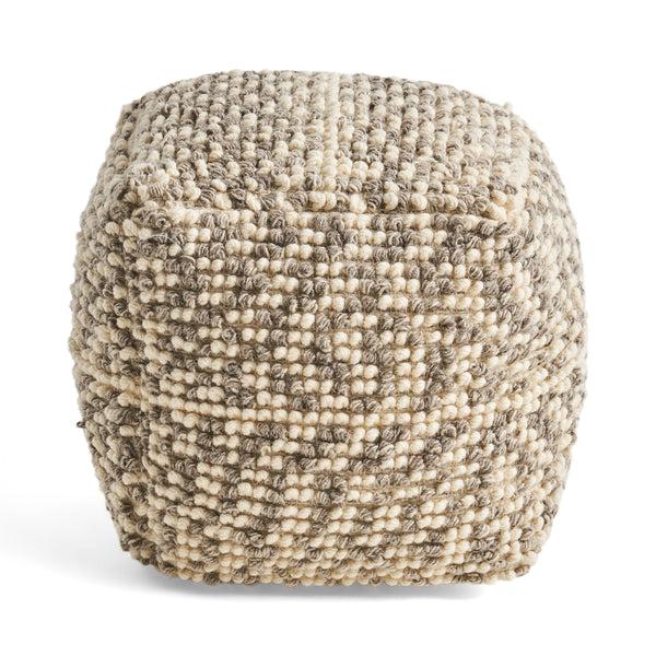 Gdf Studio Zoriah Boho Wool And Cotton Ottoman Pouf