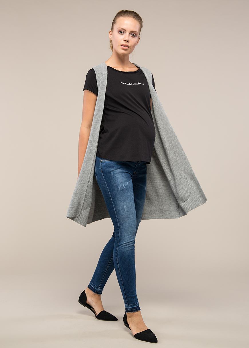 gebe maternity Cardigan for Pregnancy (zero sleeve) Black (006)
