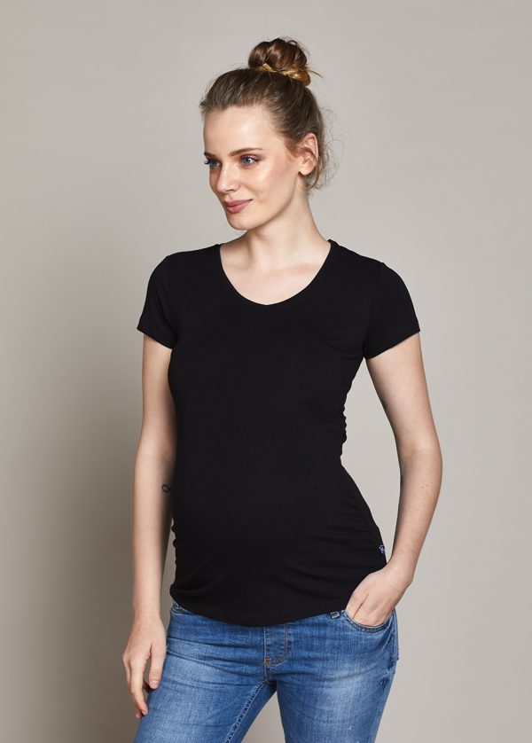 gebe maternity Crewneck T-Shirt Petra (Short Sleeve) Black (006)