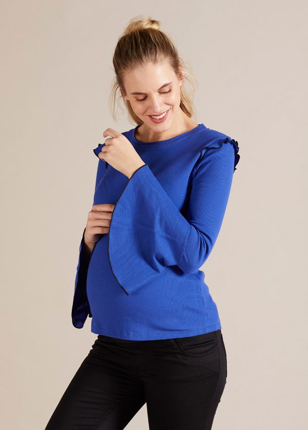 Gebe Maternity Blouse For Pregnancy Sax Blue (B17)