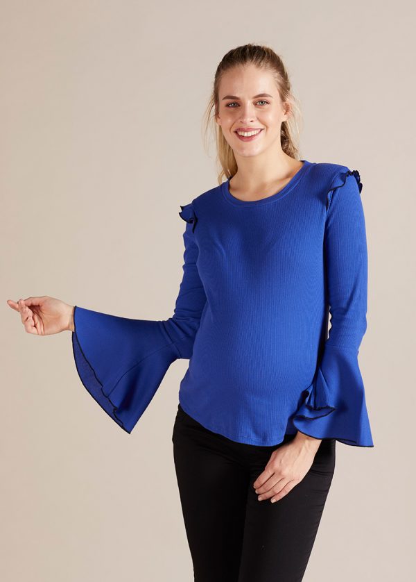 Gebe Maternity Blouse For Pregnancy Sax Blue (B17)