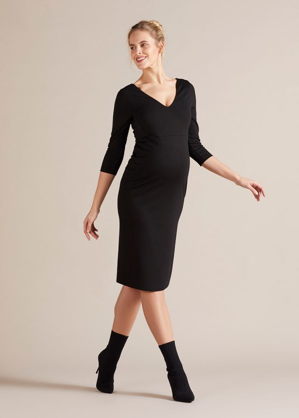 Gebe Maternity Dress For Pregnancy Black (006)