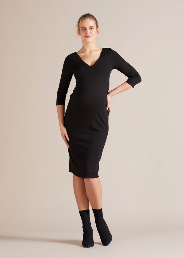 Gebe Maternity Dress For Pregnancy Black (006)