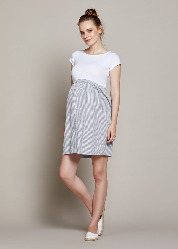 gebe maternity Dress for Pregnancy Grey B106)