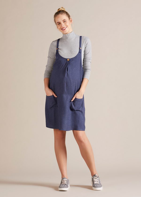 gebe maternity Dress for Pregnancy Indigo Blue (050)