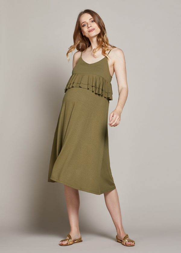 Gebe Maternity Dress For Pregnancy Olive (035)