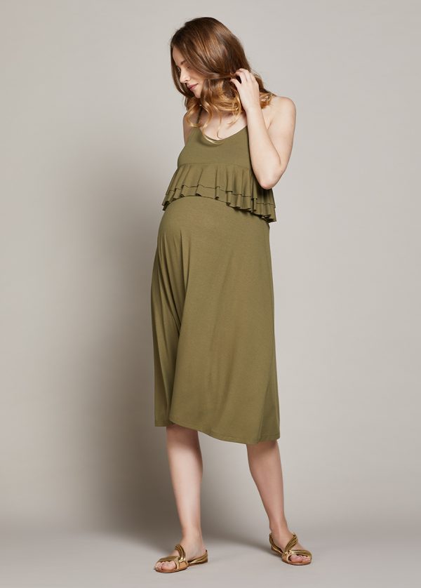 gebe maternity Dress for Pregnancy Olive (035)