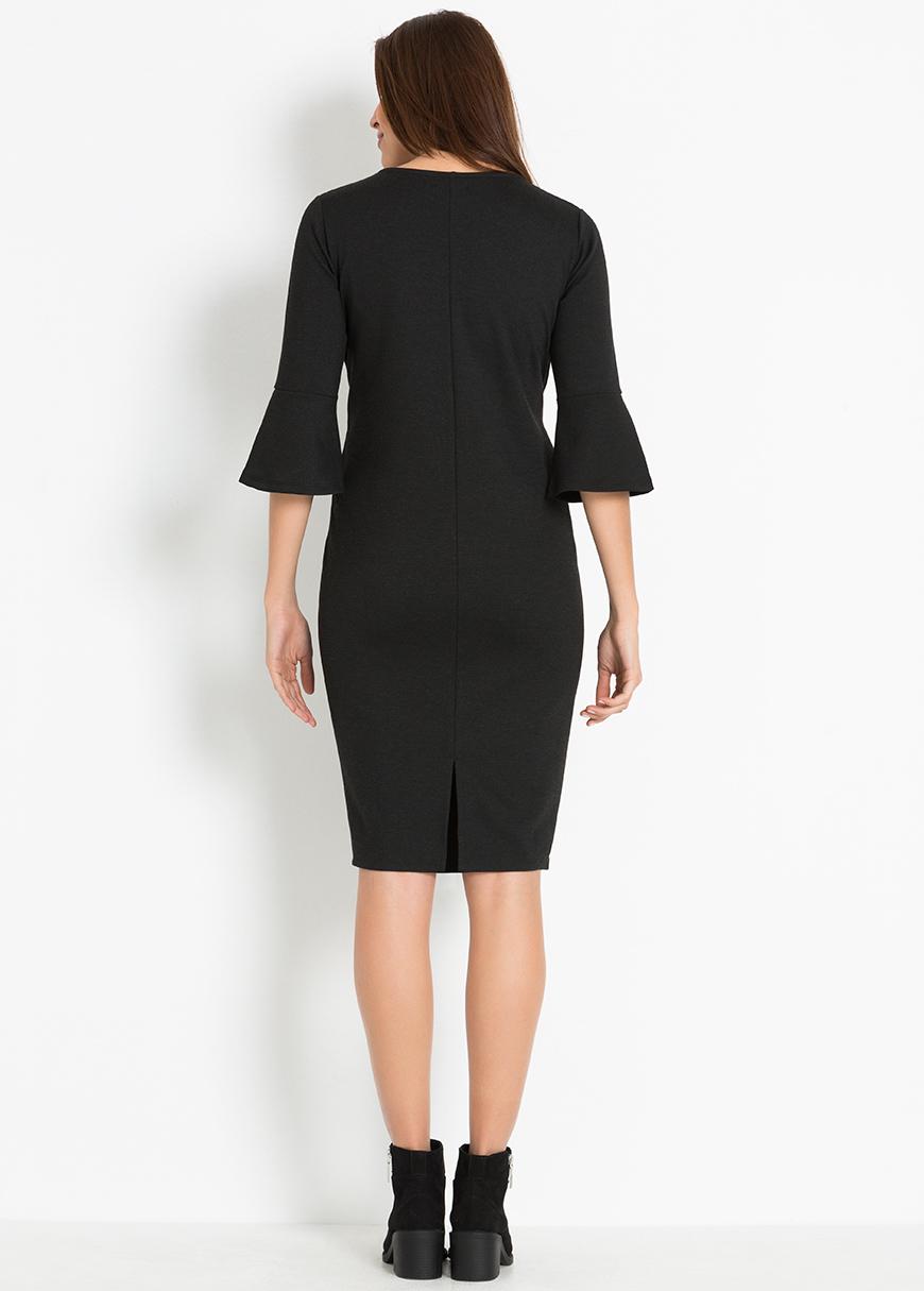 Gebe Maternity Dress For Pregnancy – Poli Black (006)