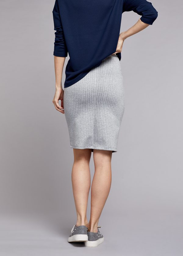 Gebe Maternity Skirt For Pregnancy Grey B106)